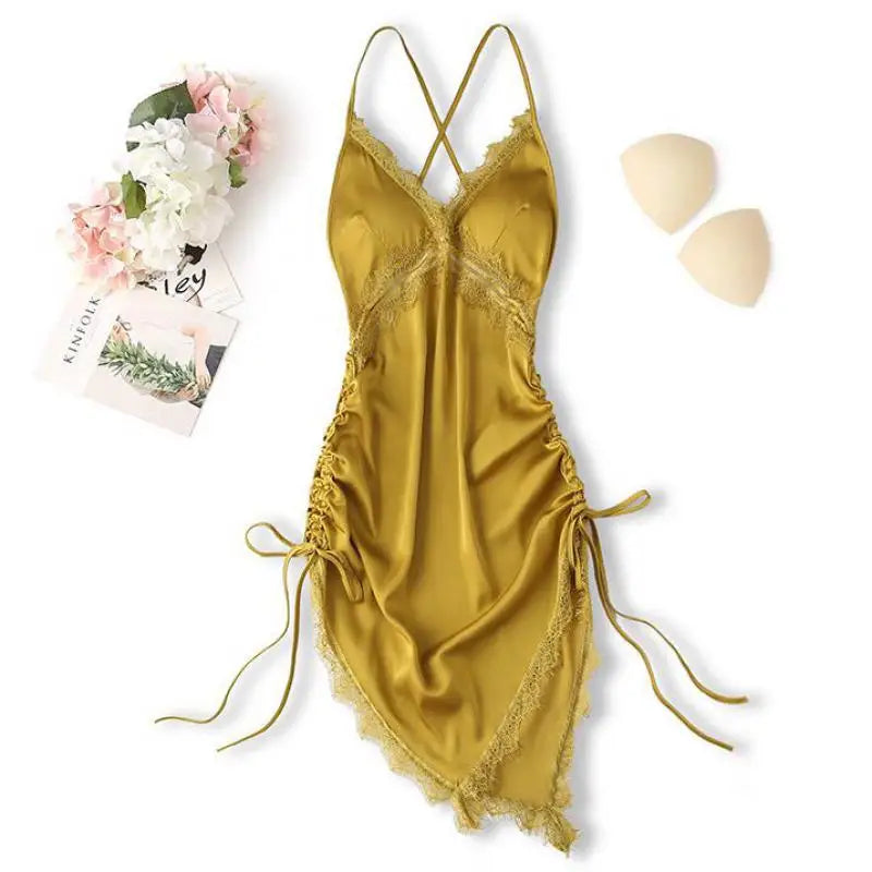 Sexy Gown Womens Lace Strap Sleep Dress