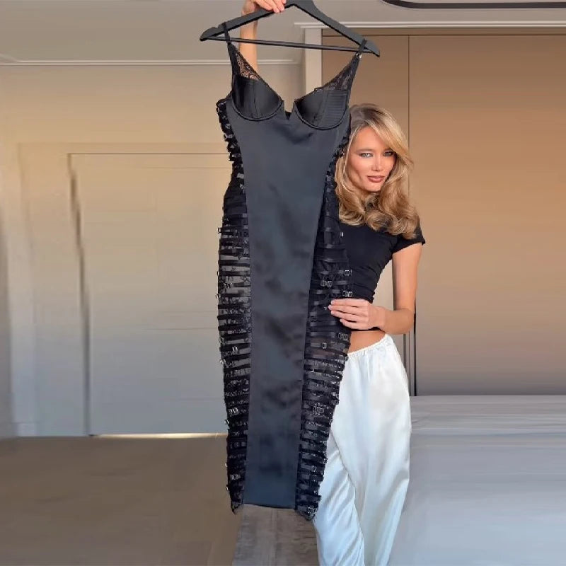 Sexy Lace Black High End Satin Slim Fit