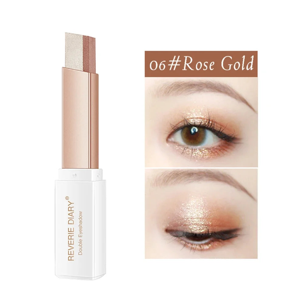 1Pcs Professional 2 In 1 Double Color Velvet Eye Shadow Stick Waterproof