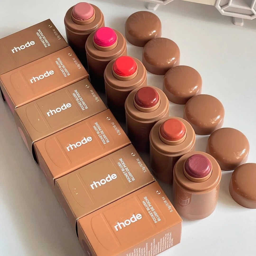 Rhode Blusher Rouge Powder Pocket Blush Lip Gloss Cheek Hydrating Lipstick