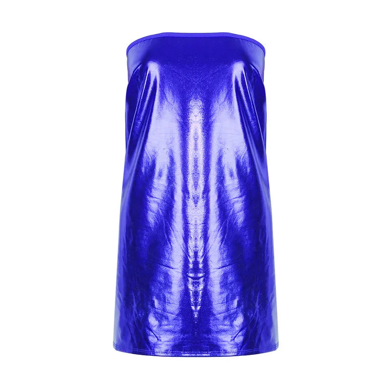 Solid Color Dress Clubwear Imitation Leather