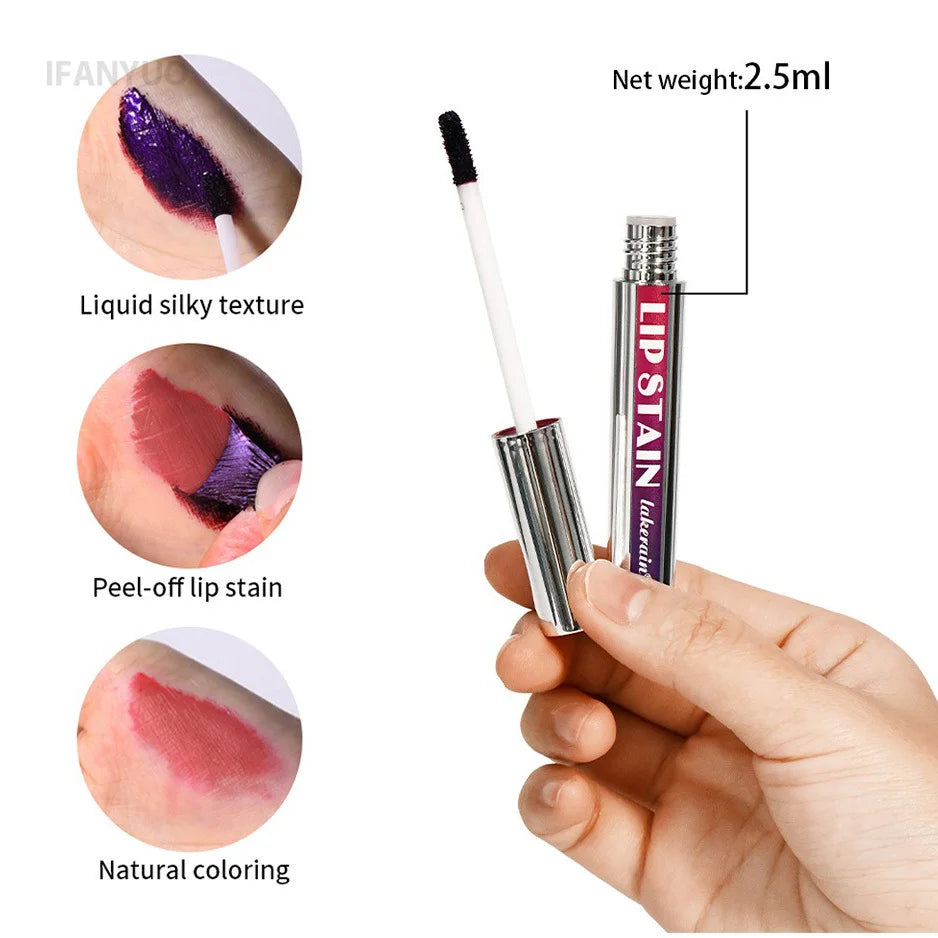 Peel Off Tattoo Lipgloss Waterproof Liquid Matte Lip Tint Tear-off Lip Stain