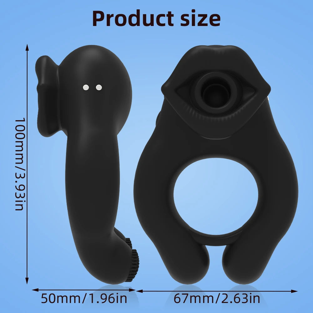 7 Frequency Sucking Vibrator,Penis Ring Clit Sucker