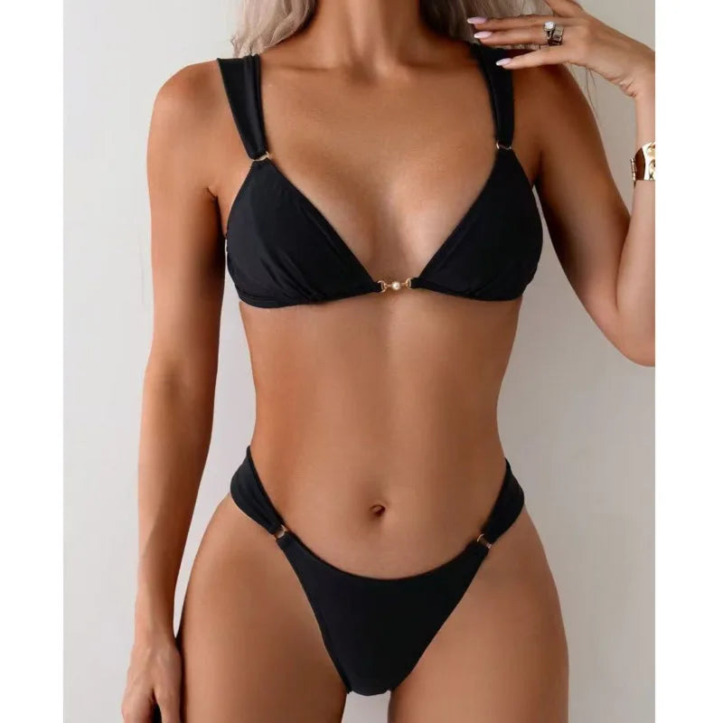 Black Sexy Bikinis Push Up Brazilian
