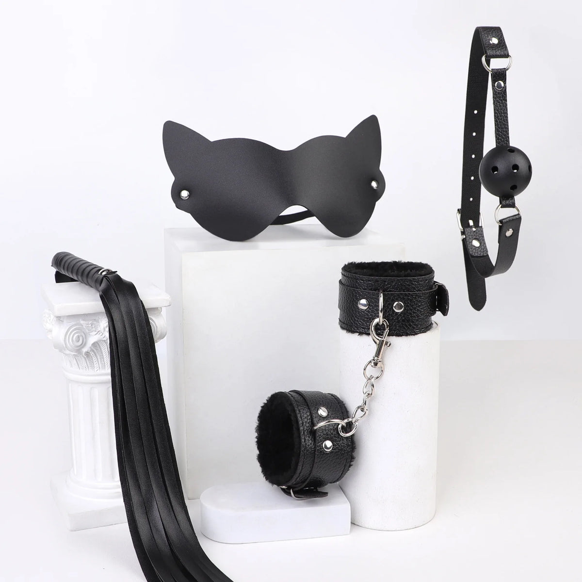 4pcs/Set Erotic Sex Toys Couples Games PU Leather Bondage BDSM Kit ﻿