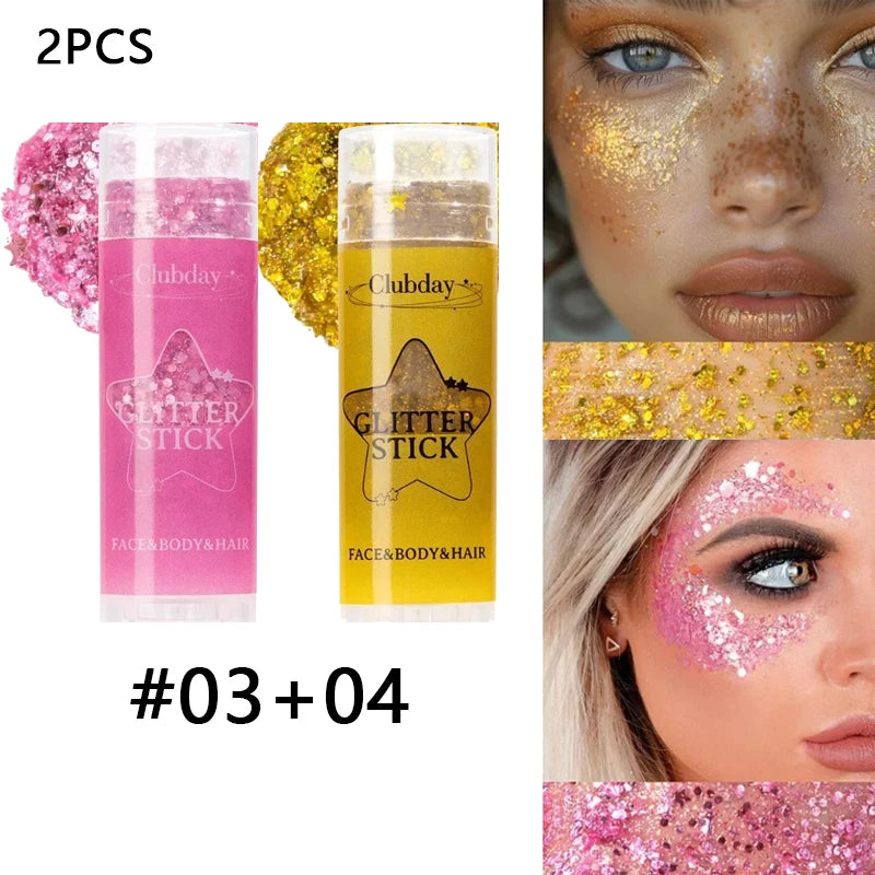 Sparkling Sequins Glitter Gel Stick for Face and Body