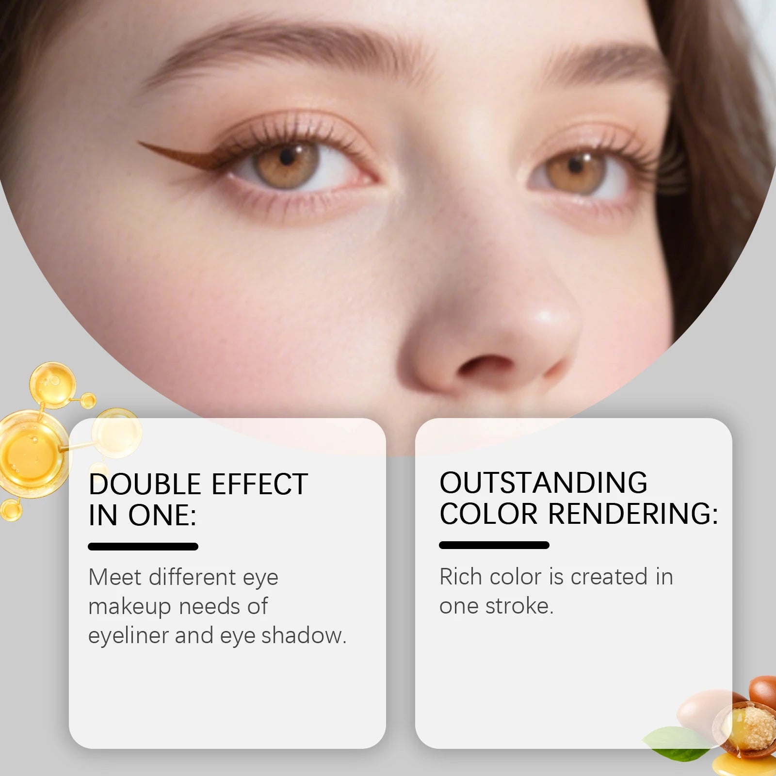 2in1 Eyeliner Pen Smudge Proof Waterproof Formula