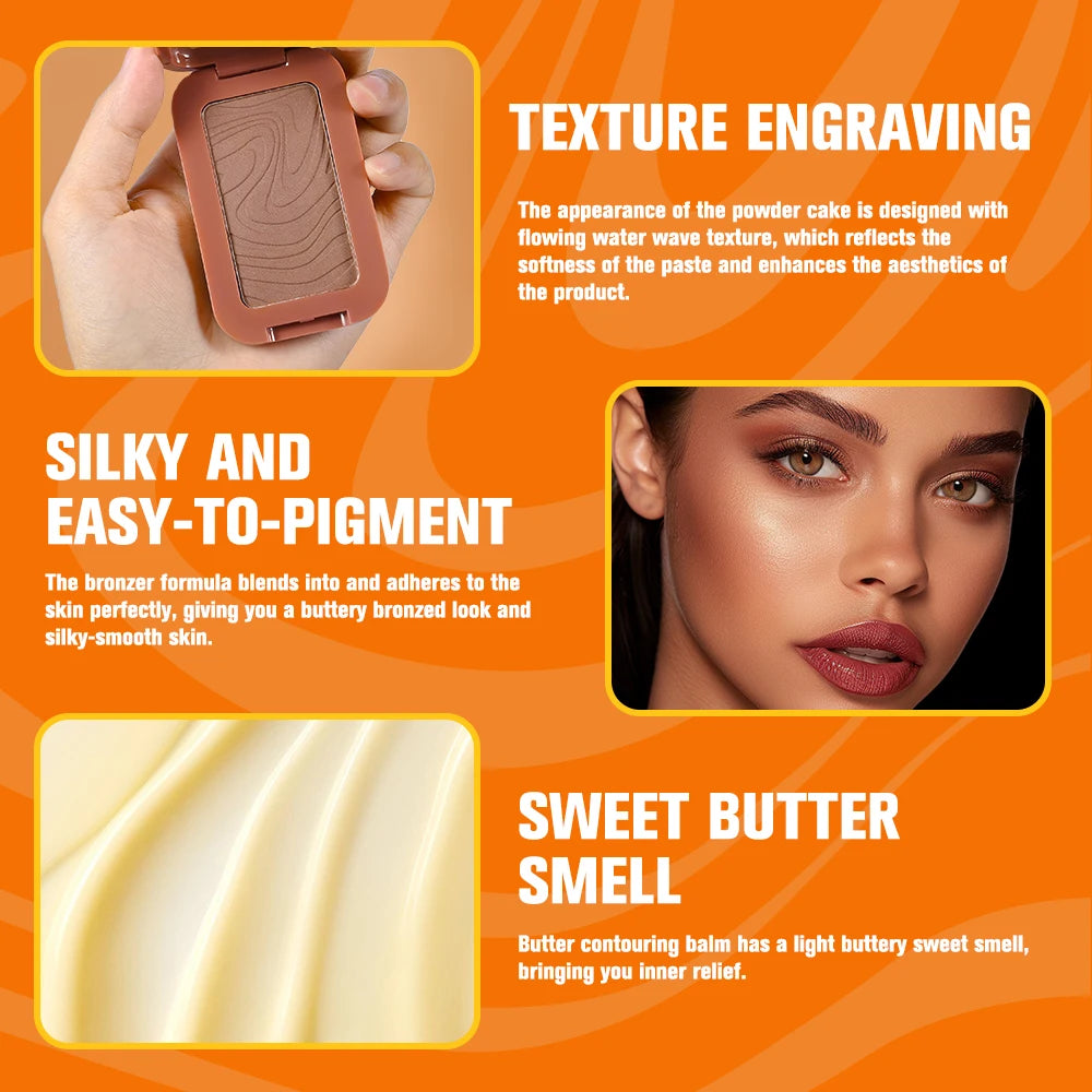 Bronzer Blush Highlights Palette&Brush
