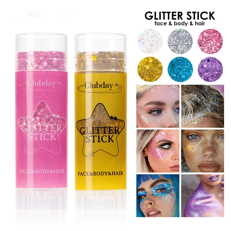 Face Body Sequins Glitter Gel Stick Hair Painting