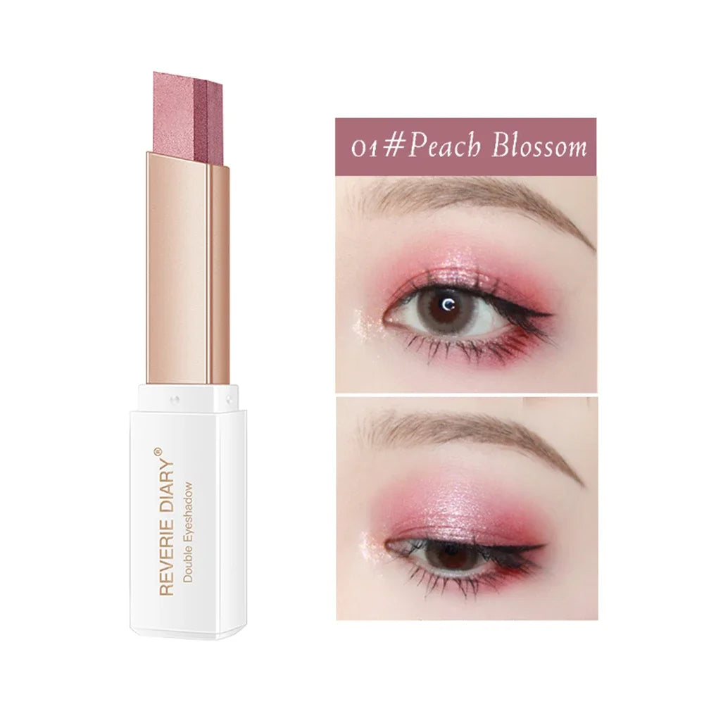 1Pcs Professional 2 In 1 Double Color Velvet Eye Shadow Stick Waterproof