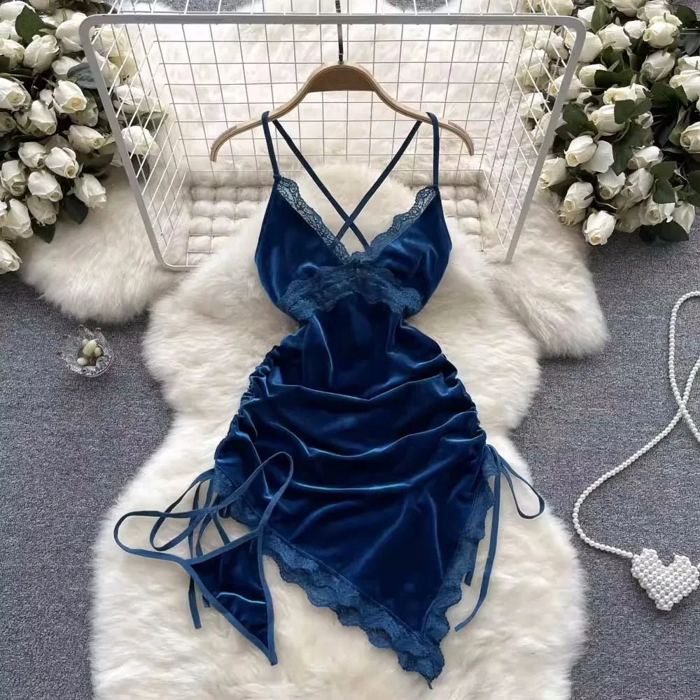 Sexy Lace Strap Jumpsuit Slim Fit Transparent Erotic Lingerie Catsuit