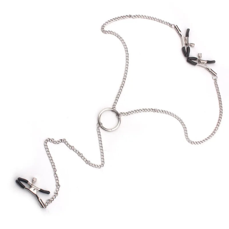 Bondage Fetish Collar Chain Collars Nipple Clamps