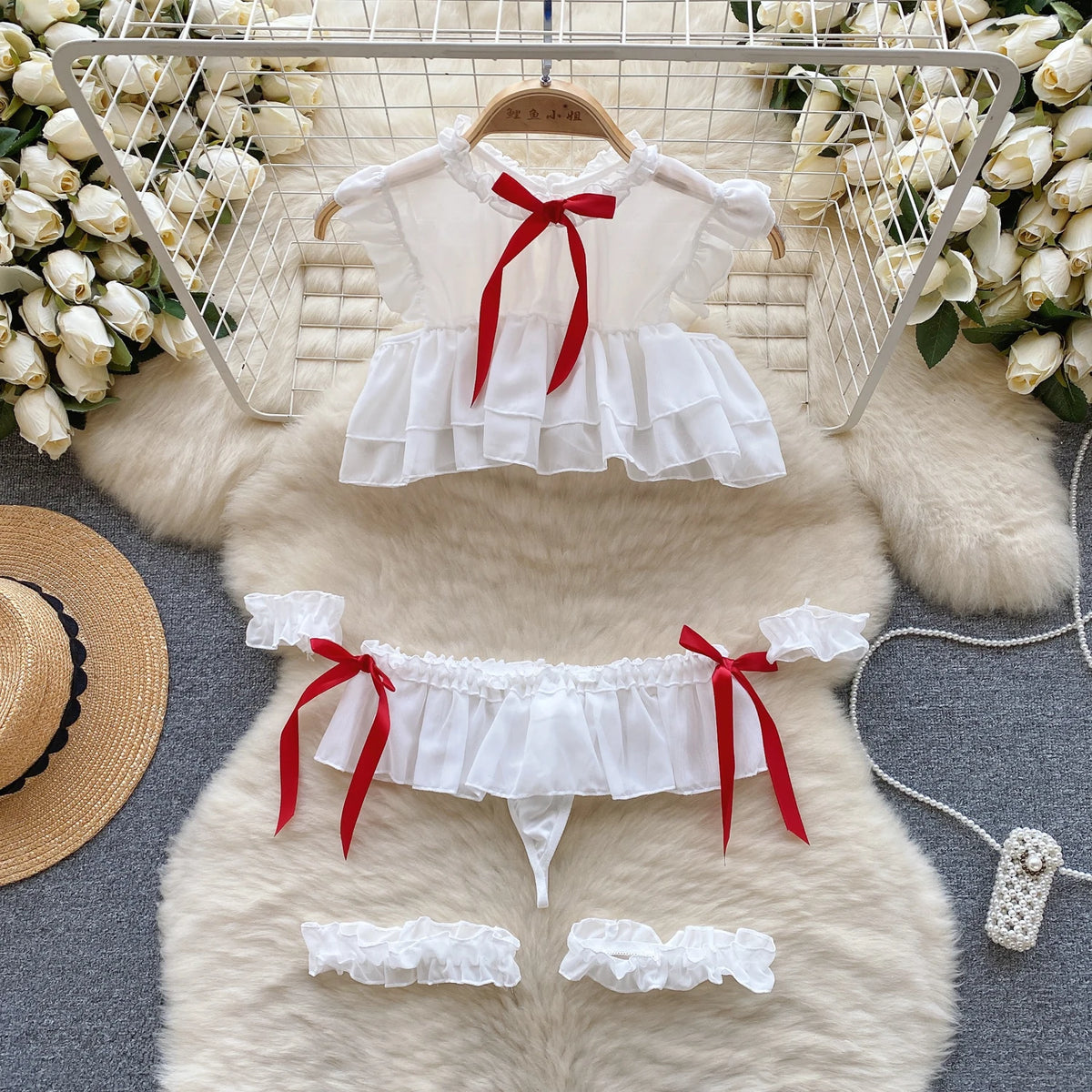 Halter Playsuits Lace Sheer Open Crotch Sexy Bodysuit