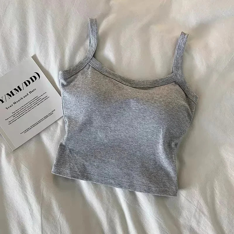 Crop Top Women Sexy Camisole Girl Basic T-shirt