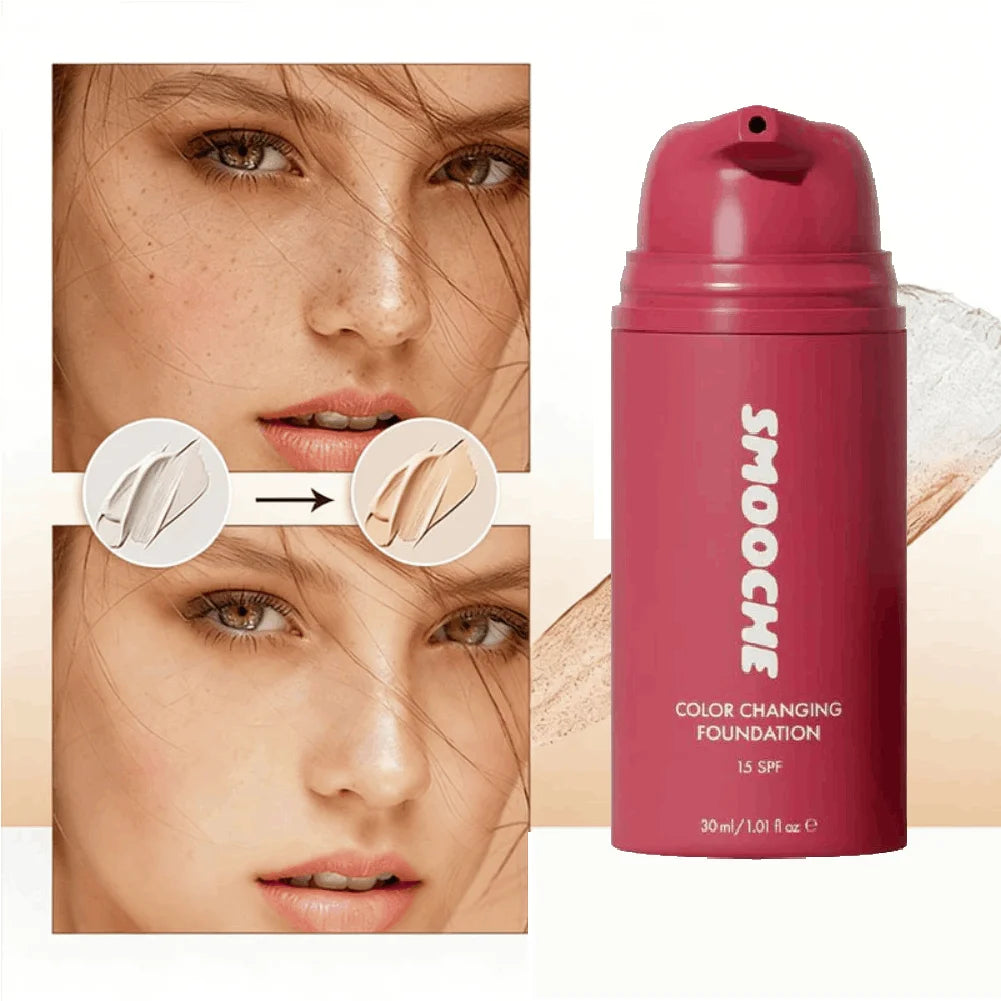Smooche Color Changing Foundation Self-Adjusting Shade Long-Lasting Makeup