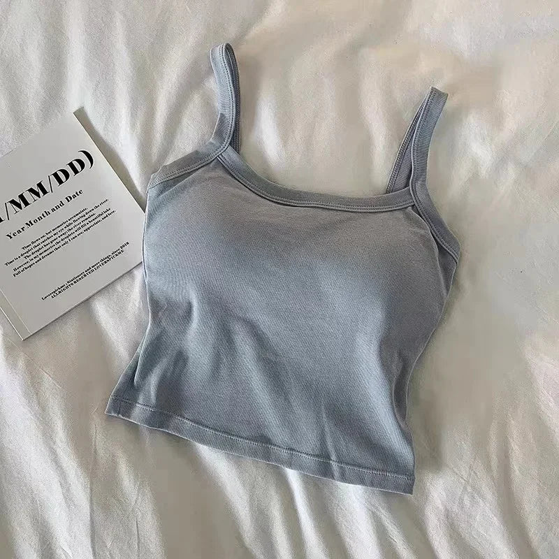 Crop Top Women Sexy Camisole Girl Basic T-shirt
