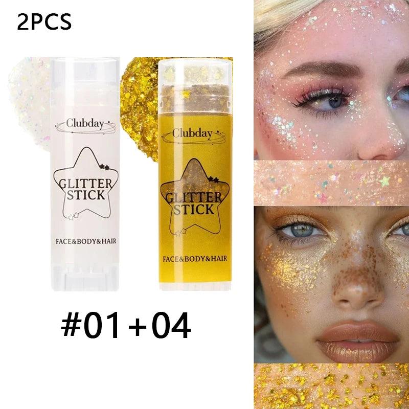Sparkling Sequins Glitter Gel Stick for Face and Body
