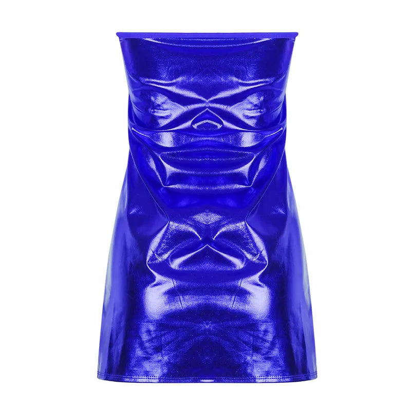 Solid Color Dress Clubwear Imitation Leather