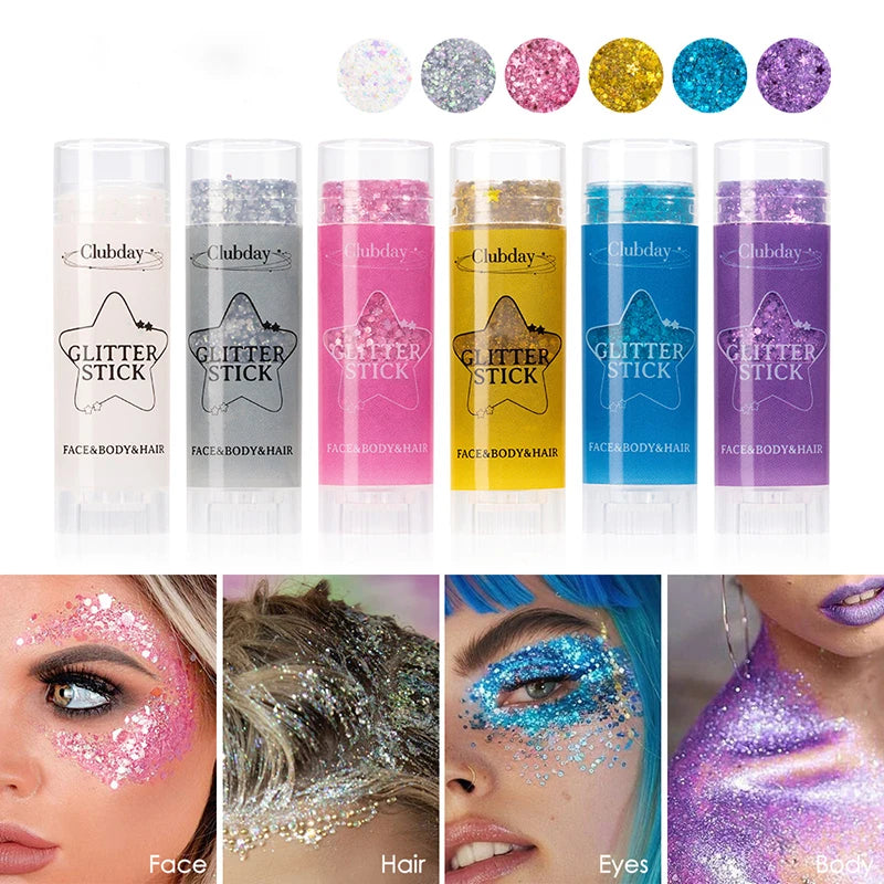 Face Body Sequins Glitter Gel Stick Hair Painting