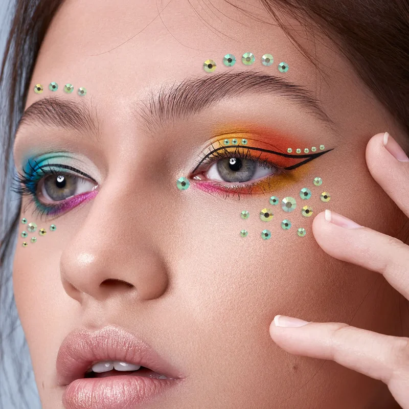 Diamond Stickers Colorful Sparkling 3D Jewelry for Face and Body