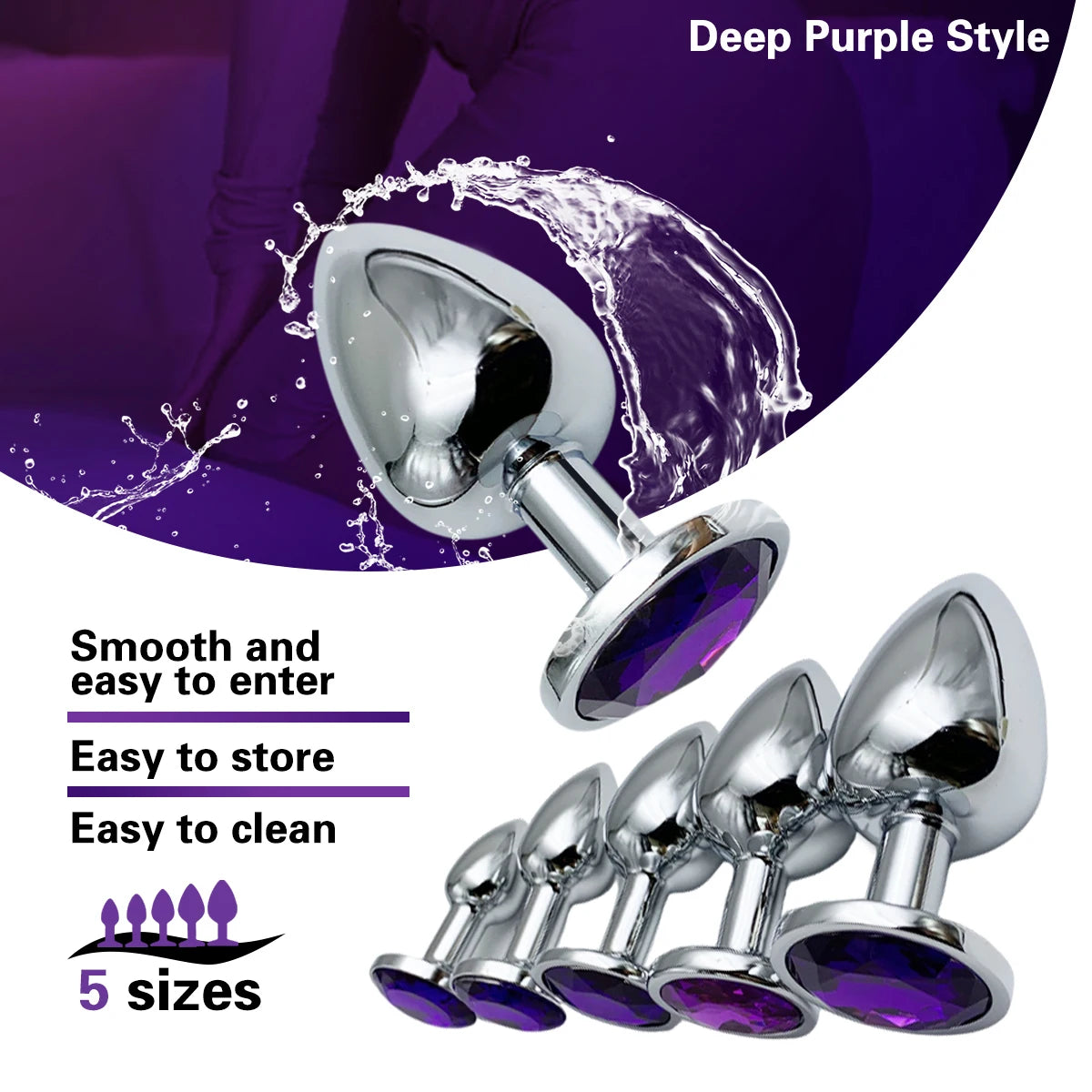 Metal Anal Plug Jewelry Base Beginner To Expert 5 Size Butt Plug