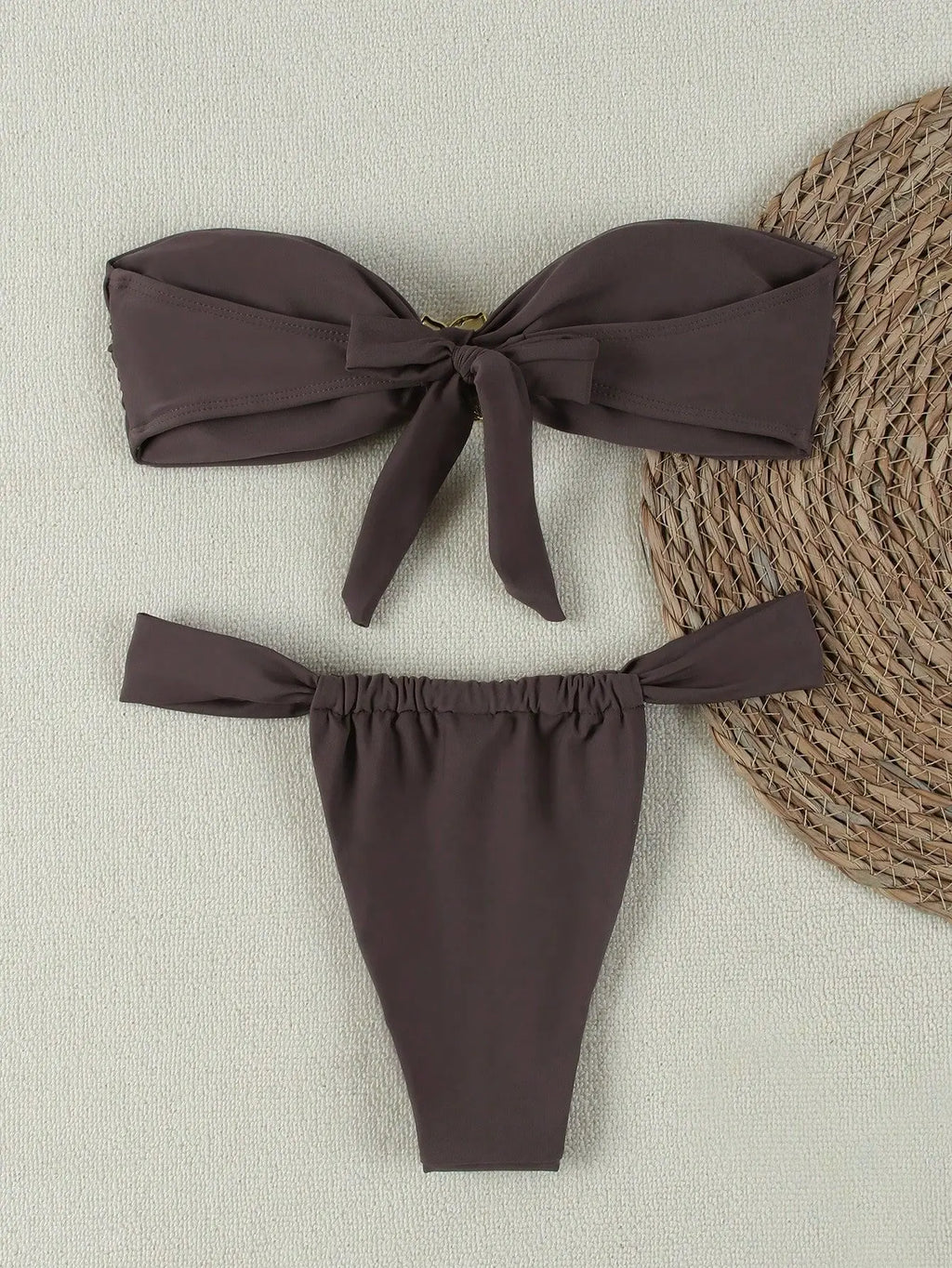 Sexy Bandeau Push-Up Bikini Set - Brazilian Thong Swimwear for Women