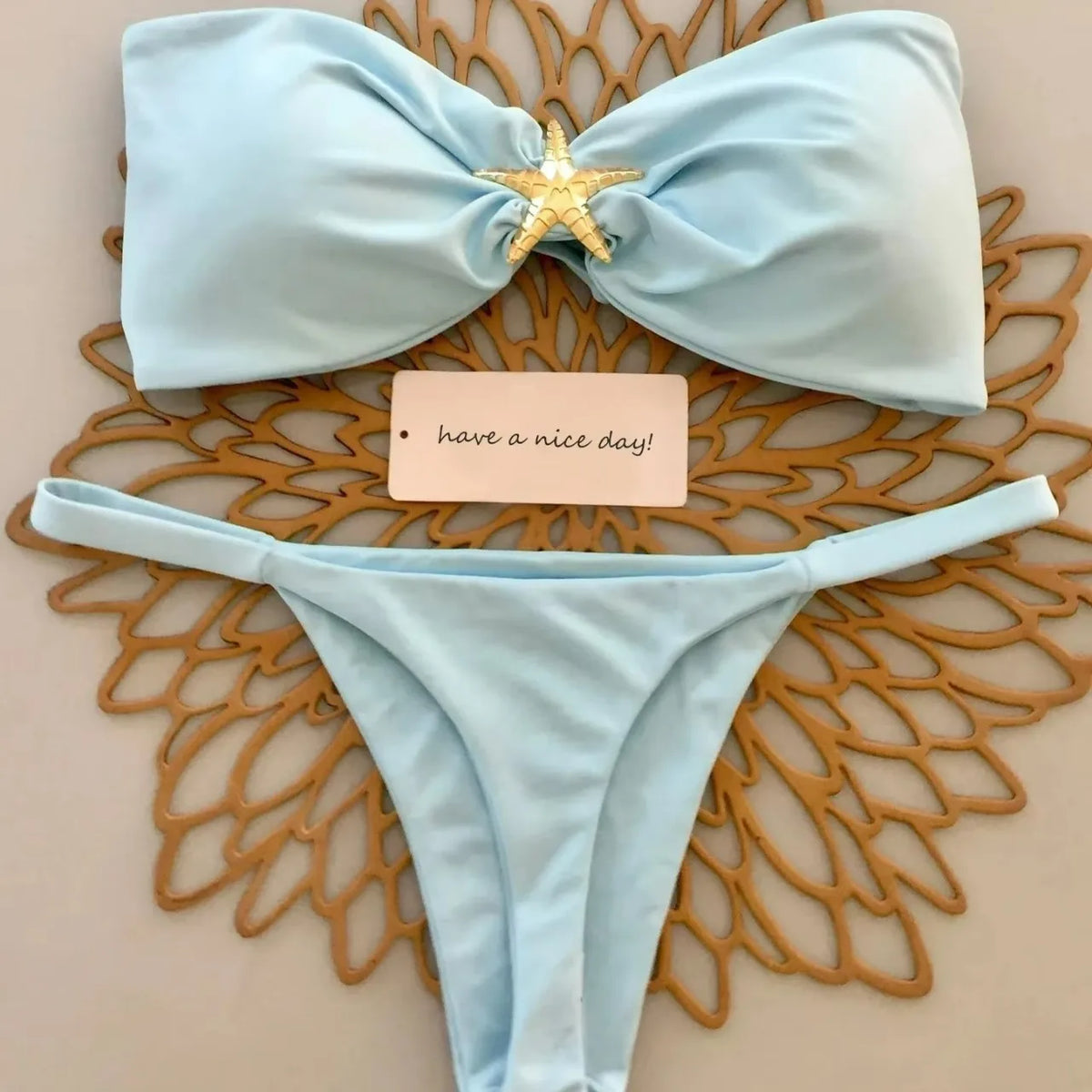 Sexy Women's Bikini Solid Color Strapless