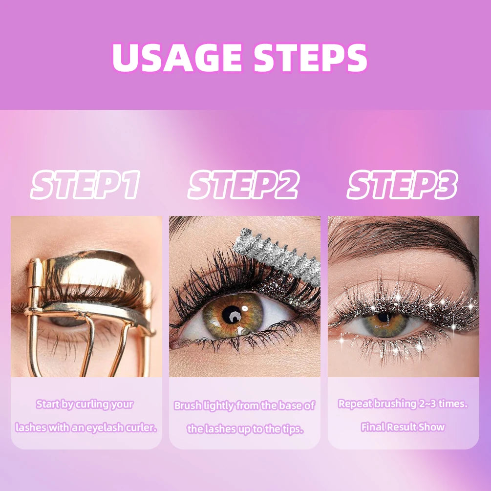 Diamond Glitter Mascara Long Lasting Quick Dry