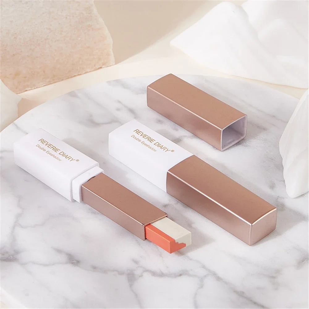 1Pcs Professional 2 In 1 Double Color Velvet Eye Shadow Stick Waterproof