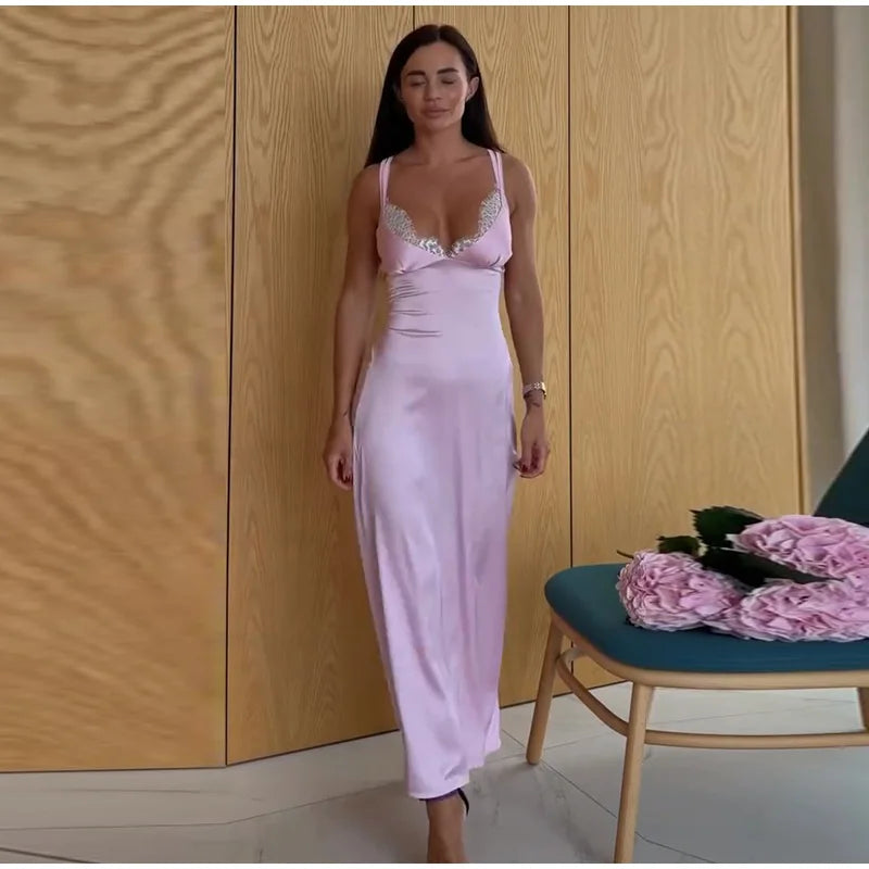 Sexy Lace Patchwork Backless Dress