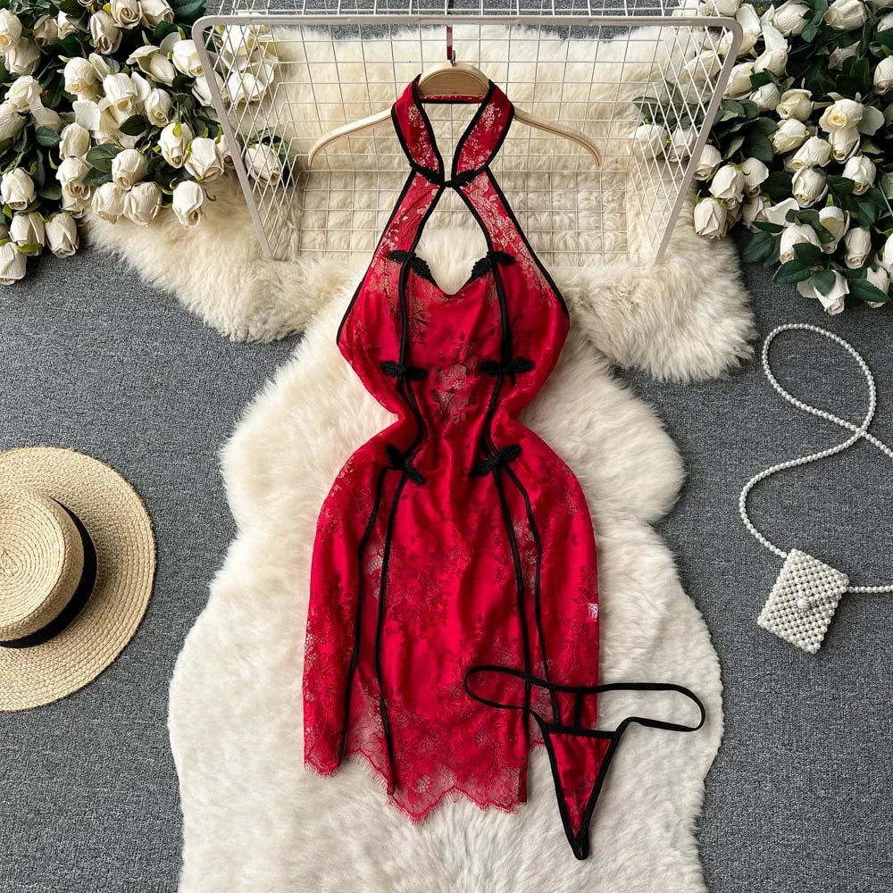 Japanese Sexy Print Kimono Women's Erotic Lingerie