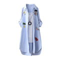Spring Women Shirt Cartoon Embroidery