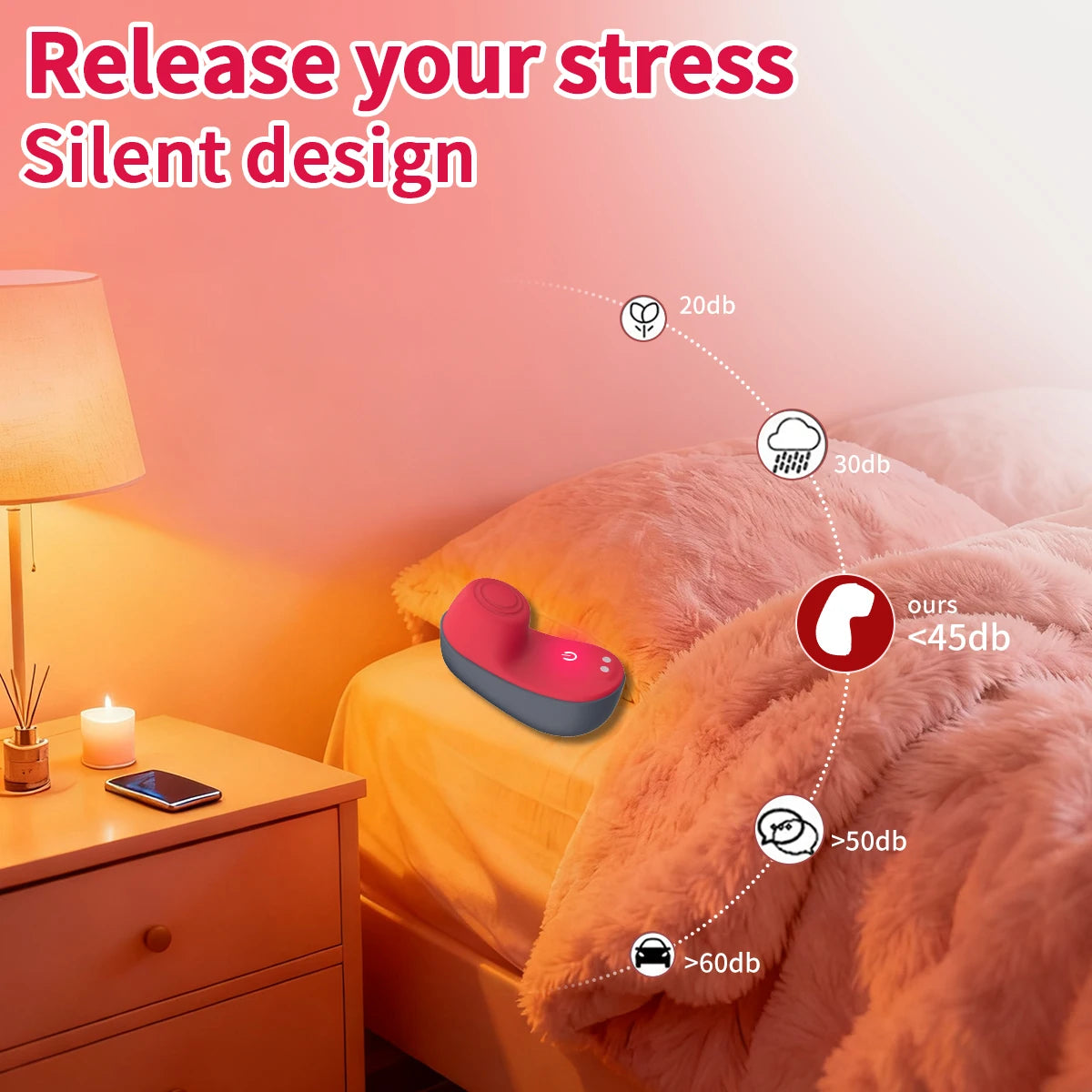 Sex Toys - Rose Vibrator, 10 Vibration Modes, for Clitoral and Nipple Stimulation