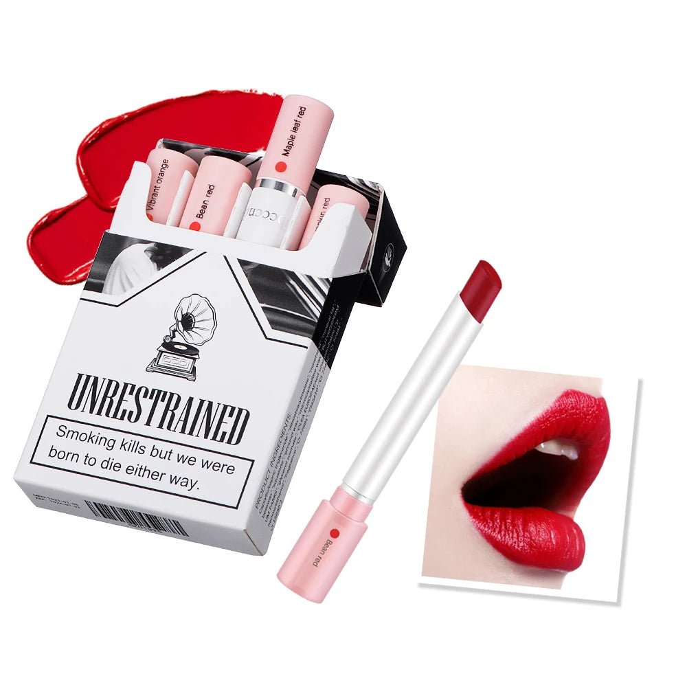 4 pcs/set Cigarette Lipstick Set Long Lasting Lip Glaze Matte Lip Gloss Waterproof Lip Stick