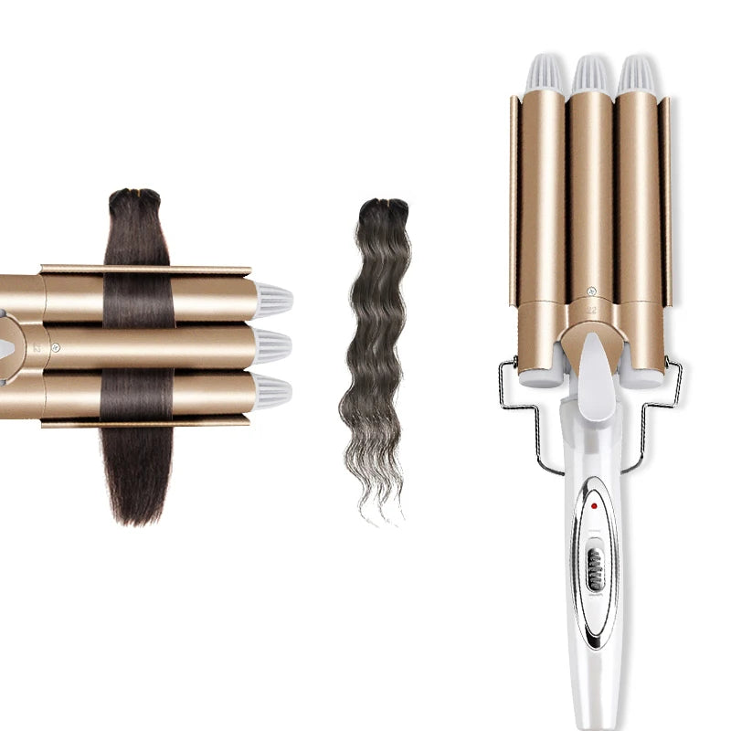 Ceramic Triple Barrel Hair Styler Hair Waver