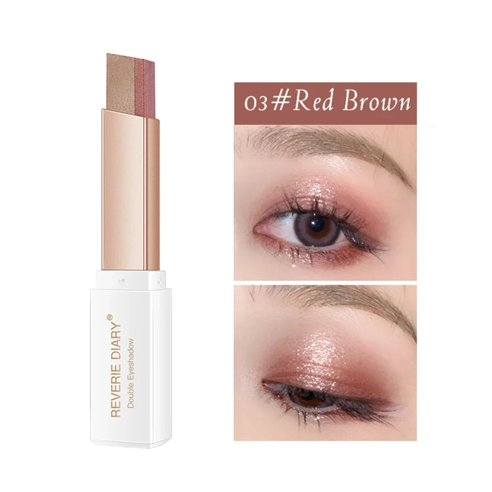 1Pcs Professional 2 In 1 Double Color Velvet Eye Shadow Stick Waterproof