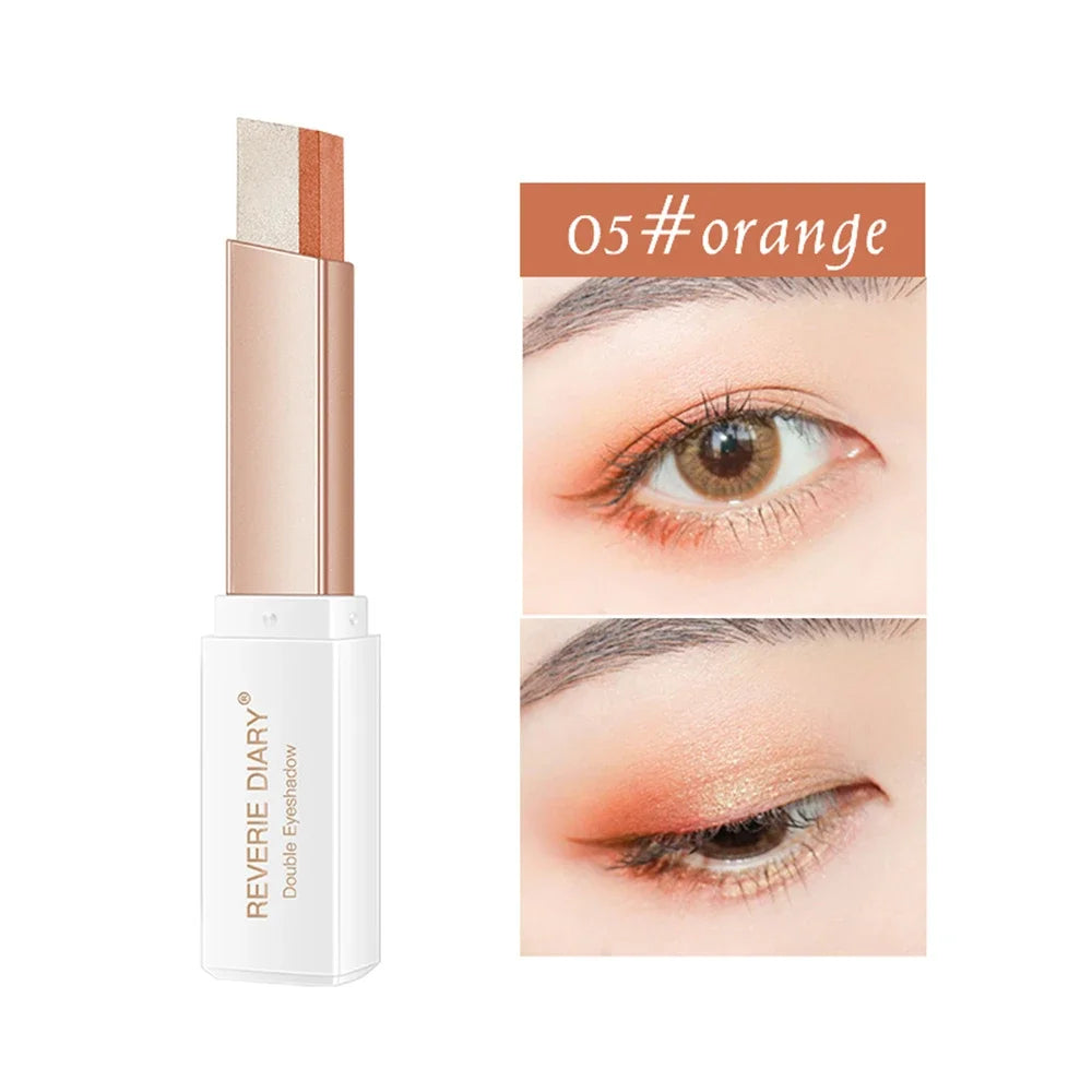 1Pcs Professional 2 In 1 Double Color Velvet Eye Shadow Stick Waterproof