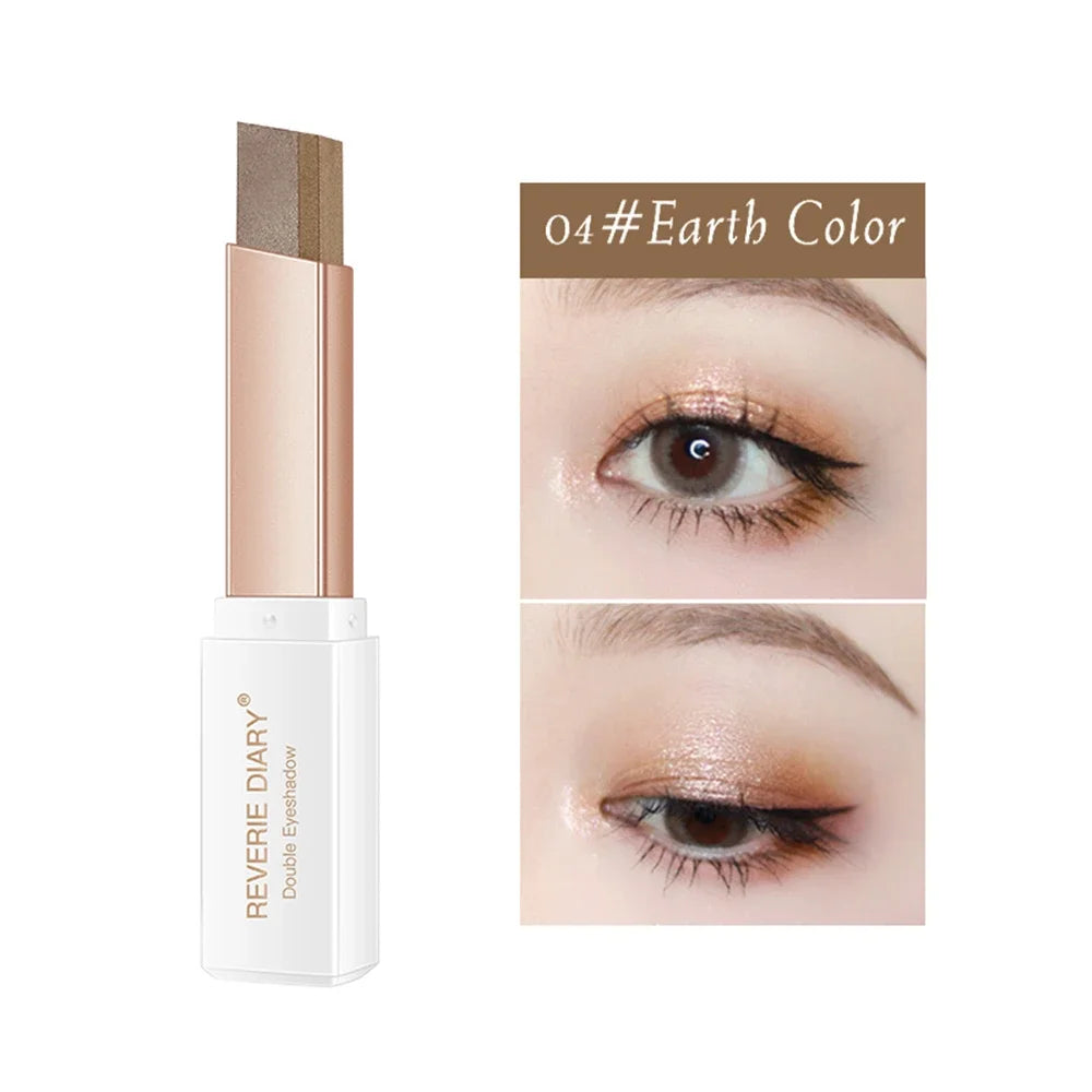 1Pcs Professional 2 In 1 Double Color Velvet Eye Shadow Stick Waterproof