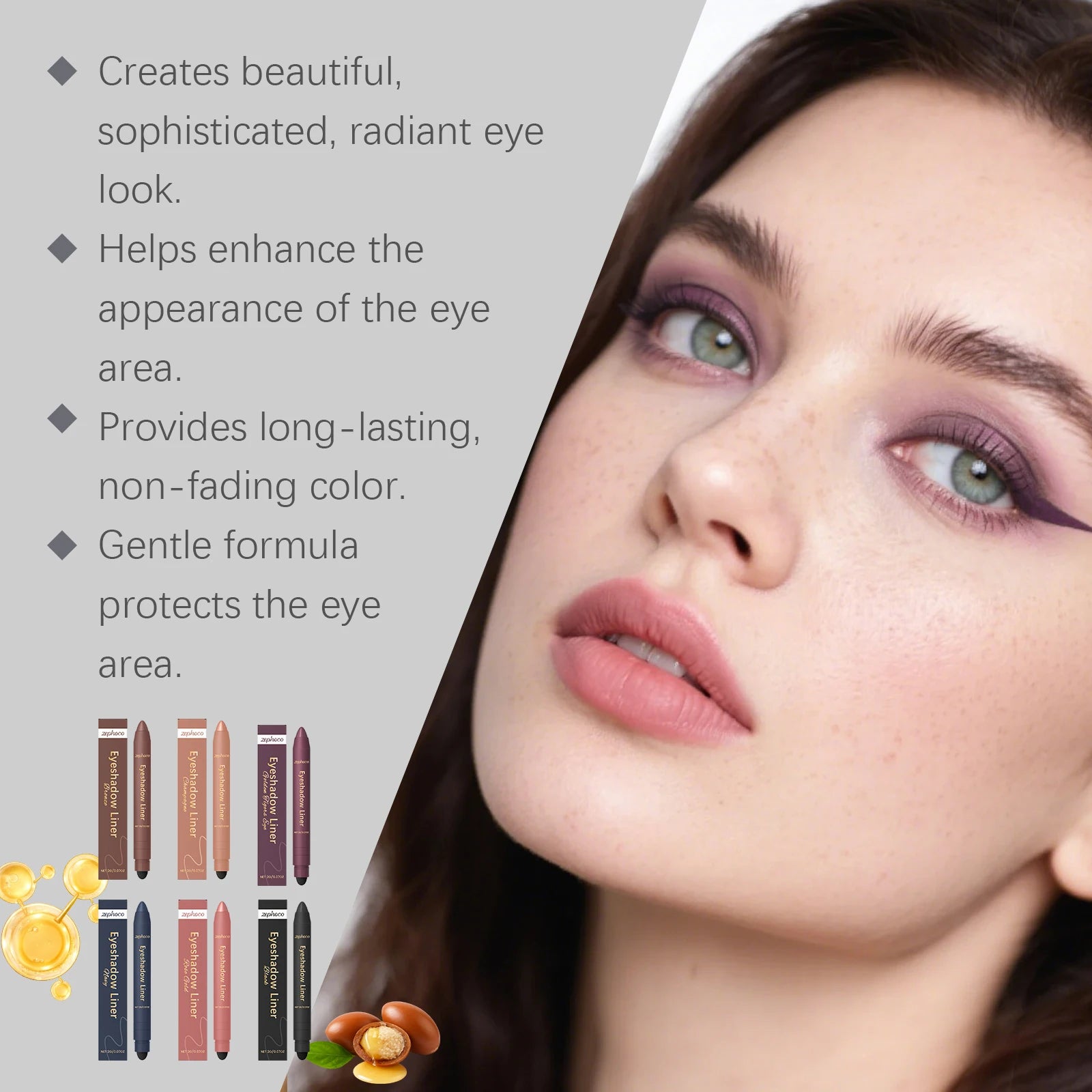 2in1 Eyeliner Pen Smudge Proof Waterproof Formula