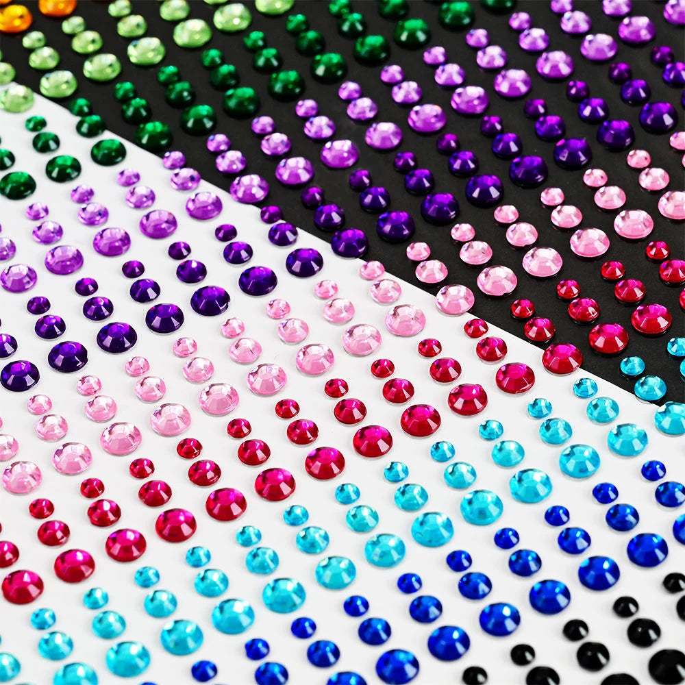 900pcs Face Gem Stickers Self Adhesive Waterproof