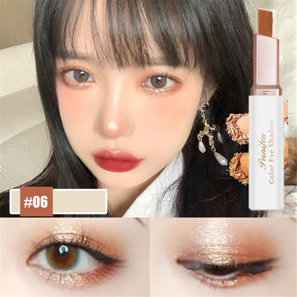 1Pcs Professional 2 In 1 Double Color Velvet Eye Shadow Stick Waterproof