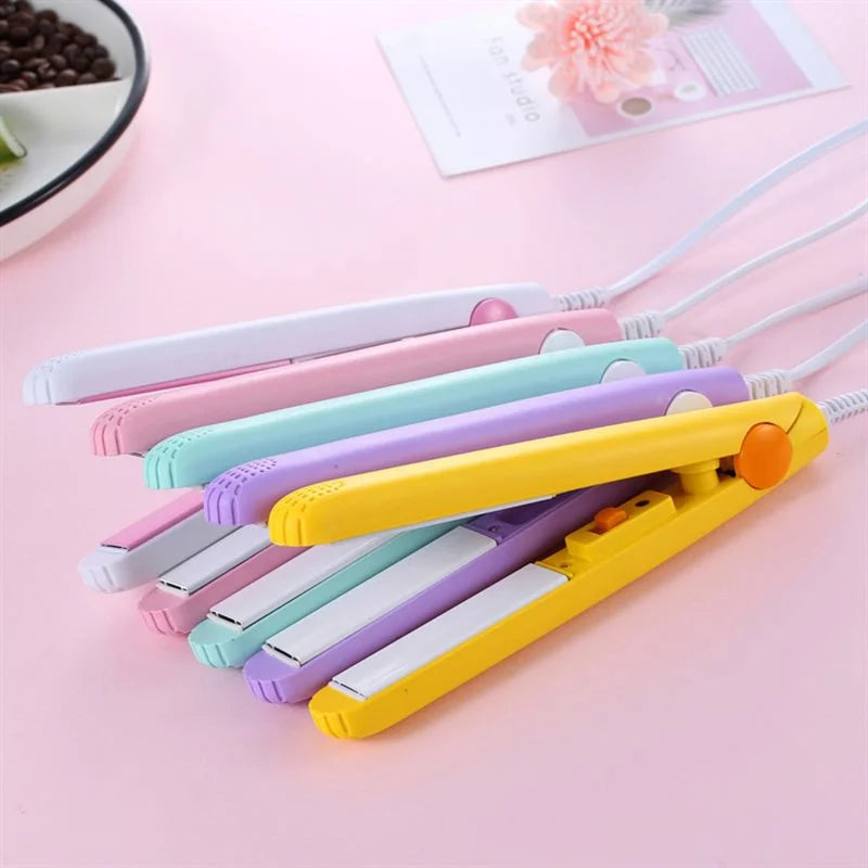 Mini Hair-Straightener Curly and Straight Ceramic Curling Iron