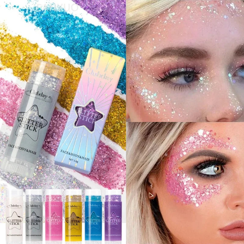 Sparkling Sequins Glitter Gel Stick for Face and Body