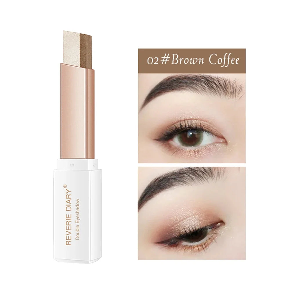 1Pcs Professional 2 In 1 Double Color Velvet Eye Shadow Stick Waterproof