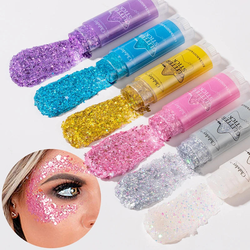 Face Body Sequins Glitter Gel Stick Hair Painting