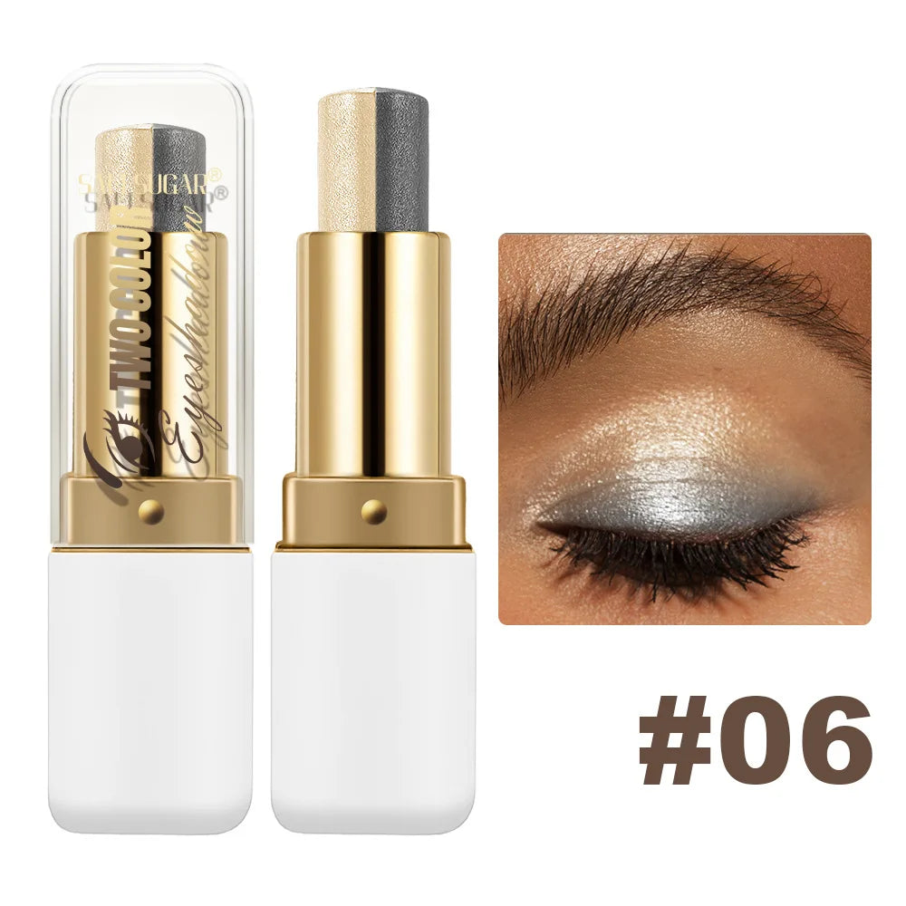Double Color Eyeshadow Stick Glitter Highlight Shadow Stick Eye Makeup Waterproof
