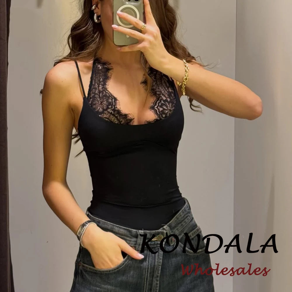 Sexy Night Party Bodysuits Patchwork Lace