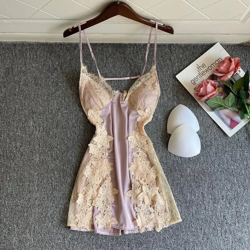 Sexy Lace Hollow Out Nightdress