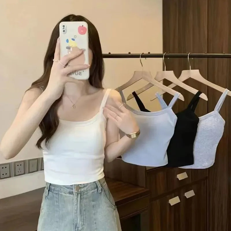 Crop Top Women Sexy Camisole Girl Basic T-shirt