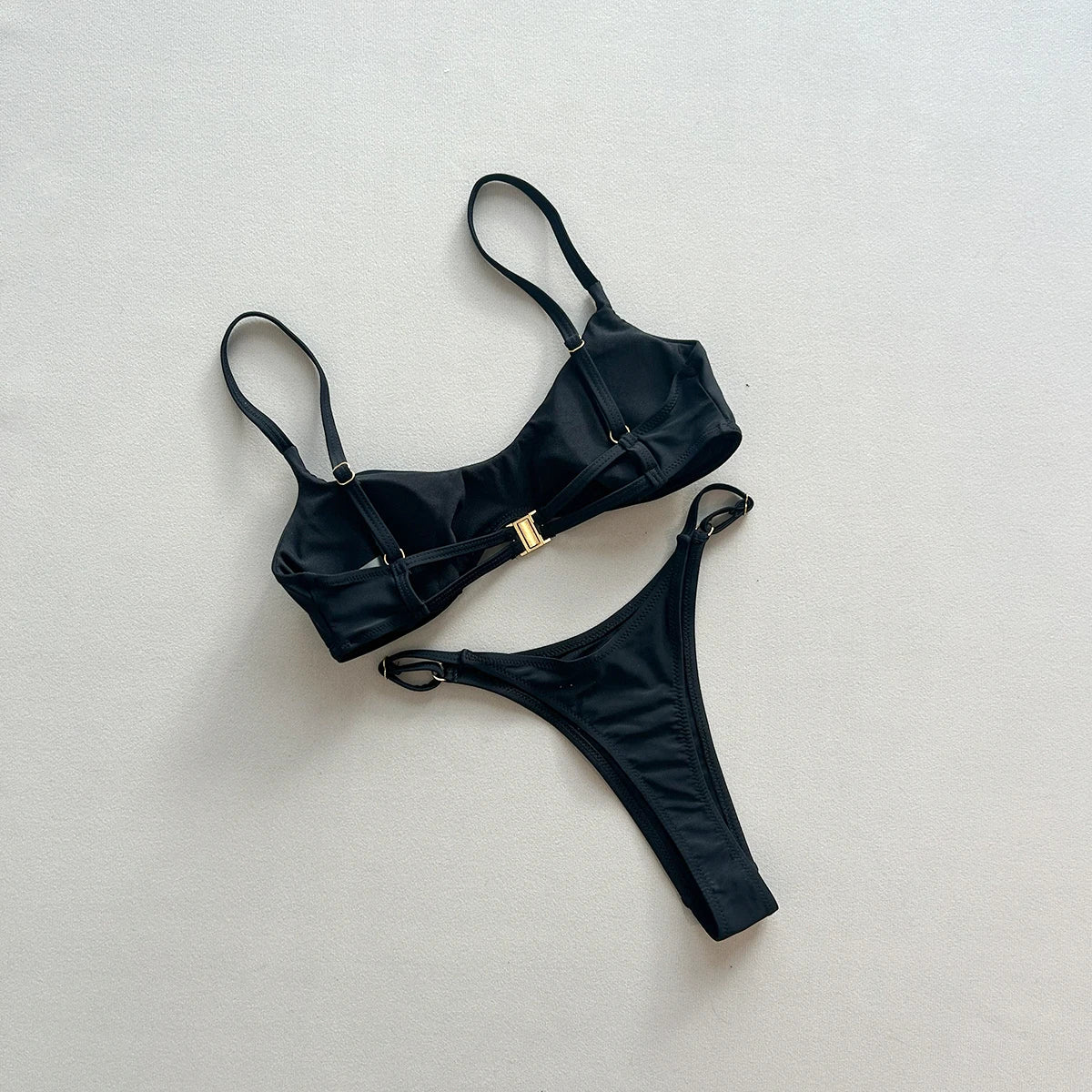 Sexy Women Swimsuit Swimwear Female Bikini Set Black Thong